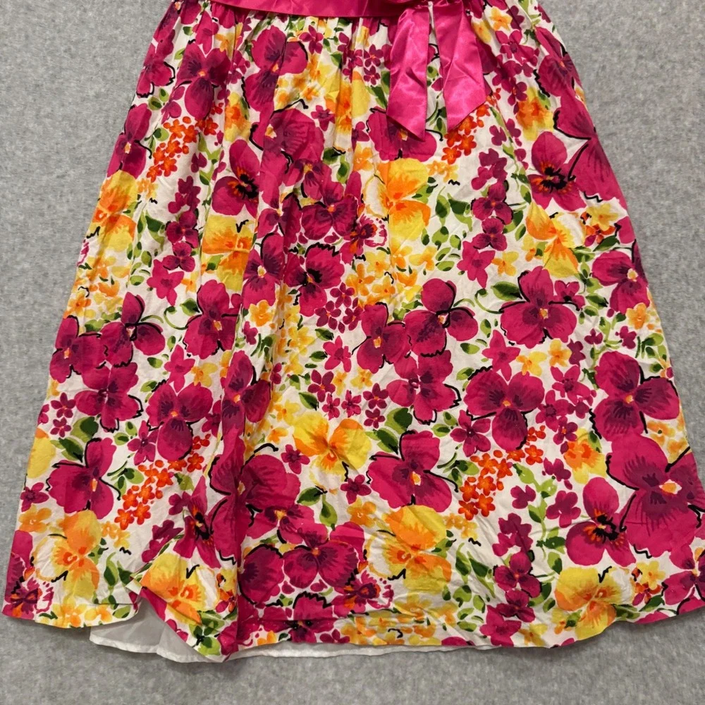 Bonnie Jean Girls Floral Pansy Print Sleeveless Party Dress Pink  Size 16.5